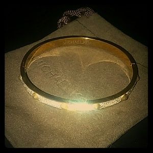 Michael Kors Gold Pave Rivet Bracelet